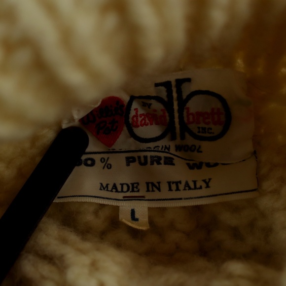 DAVID BRETT Wool Italian Chunky Cable Knit Sweater - Picture 7 of 7